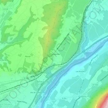 La Chataîgnière地形图、海拔、地势