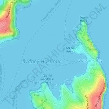 Eastern Channel Pile Light地形图、海拔、地势