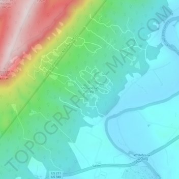 Shenandoah Forest地形图、海拔、地势