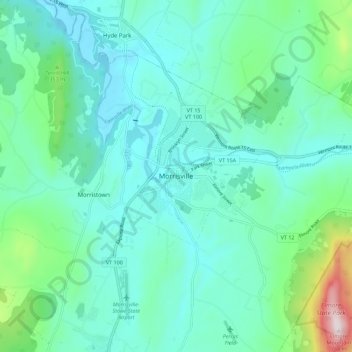 Morrisville地形图、海拔、地势