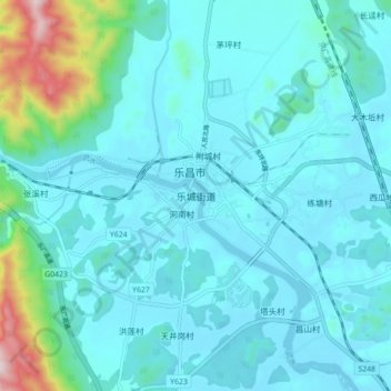 乐城街道地形图、海拔、地势