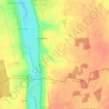 Les Terres Rudes地形图、海拔、地势