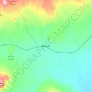 Talipao地形图、海拔、地势