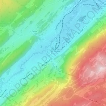 Le Brassus地形图、海拔、地势
