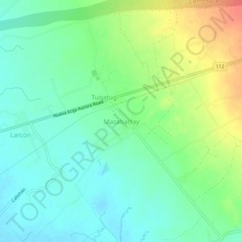 Macabaclay地形图、海拔、地势
