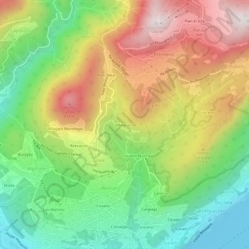 Albagnano地形图、海拔、地势