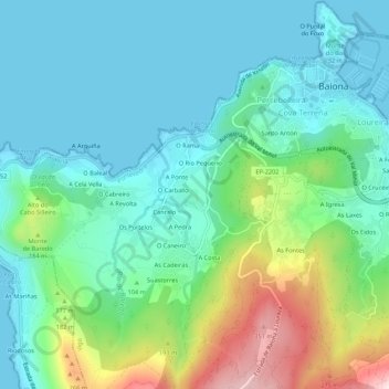 Lombán地形图、海拔、地势