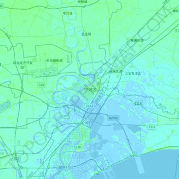宁河区地形图、海拔、地势
