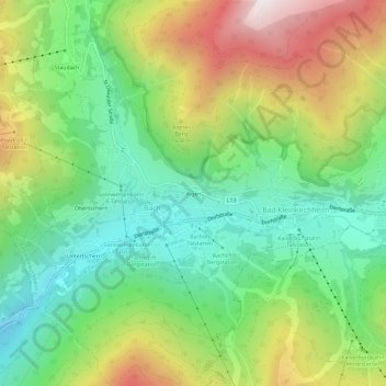 Aigen地形图、海拔、地势