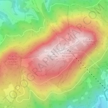 Schöckl地形图、海拔、地势