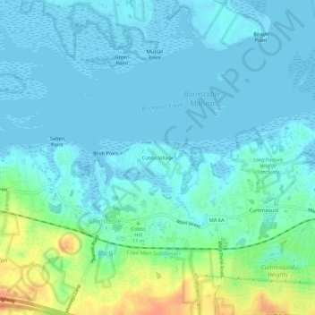 Cobbs Village地形图、海拔、地势