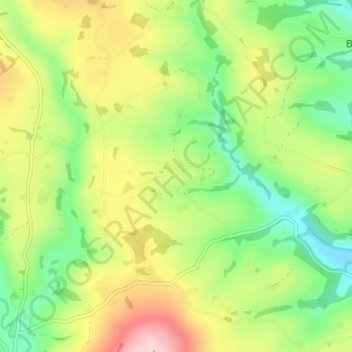 Lower Maes-coed地形图、海拔、地势