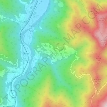 Casario地形图、海拔、地势