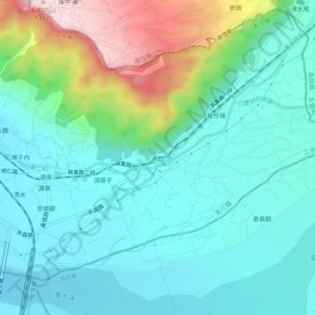 水門地形图、海拔、地势