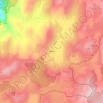 Mativet地形图、海拔、地势