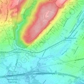 Wyoming地形图、海拔、地势