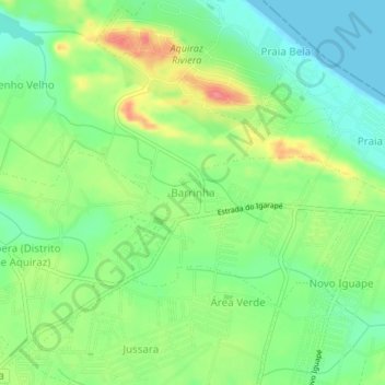 Barrinha地形图、海拔、地势