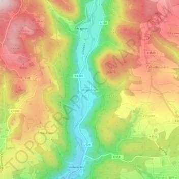 Immeneich地形图、海拔、地势