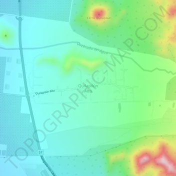 Quilapilún Alto地形图、海拔、地势