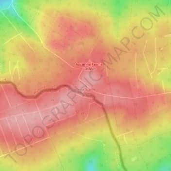 Croix Scaille地形图、海拔、地势