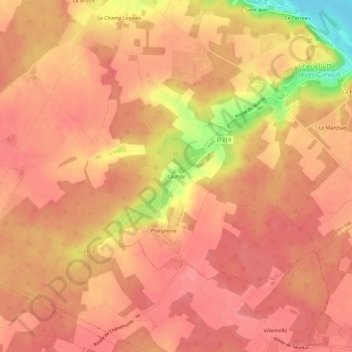 Launay地形图、海拔、地势