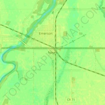 Noyes地形图、海拔、地势