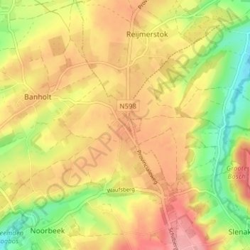 Terlinden地形图、海拔、地势