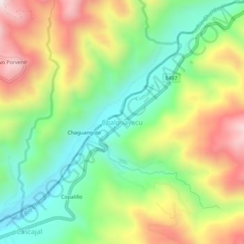 Chalguayacu地形图、海拔、地势