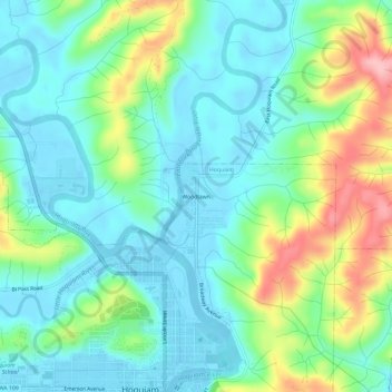 Woodlawn地形图、海拔、地势