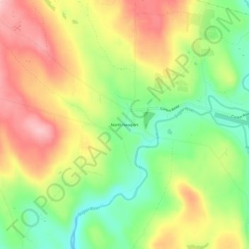 North Newport地形图、海拔、地势