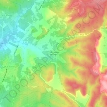 Saint-Etienne d'Escattes地形图、海拔、地势