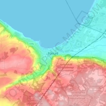Båstad地形图、海拔、地势