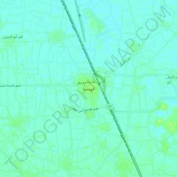 Quweisna地形图、海拔、地势