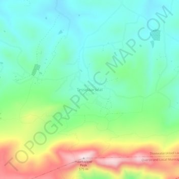 Tesselaarsdal地形图、海拔、地势