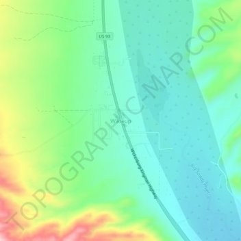 Wikieup地形图、海拔、地势