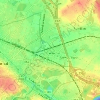 Cité Paul Carette地形图、海拔、地势