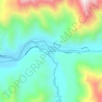 Los Queñes地形图、海拔、地势