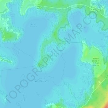 Lac de la Forêt d'Orient地形图、海拔、地势