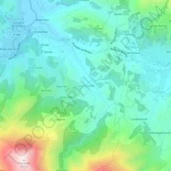 Guermiette地形图、海拔、地势