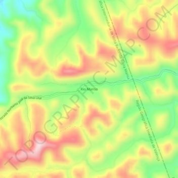 Rio Manso地形图、海拔、地势