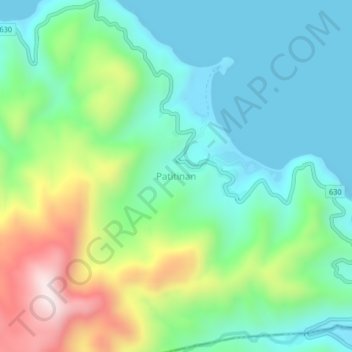 Patitinan地形图、海拔、地势