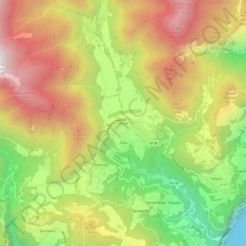 Vesio地形图、海拔、地势