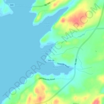 Newville地形图、海拔、地势