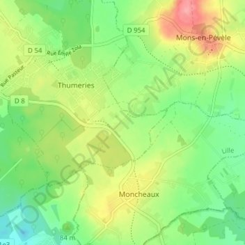 L'Olizier地形图、海拔、地势