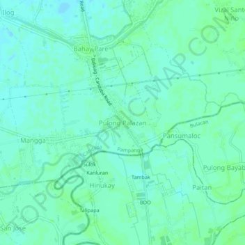 Pulong Palazan地形图、海拔、地势