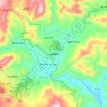 Lagawe地形图、海拔、地势