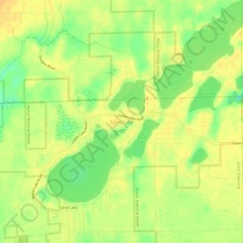 Sand Lake地形图、海拔、地势