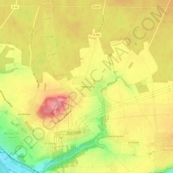 Marangis地形图、海拔、地势