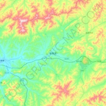 新宾县地形图、海拔、地势