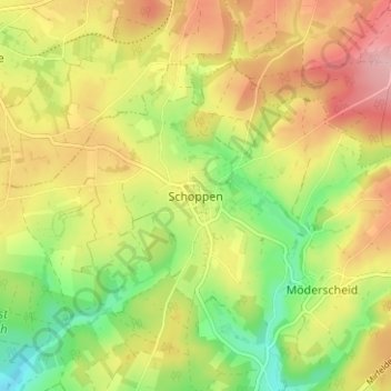 Schoppen地形图、海拔、地势